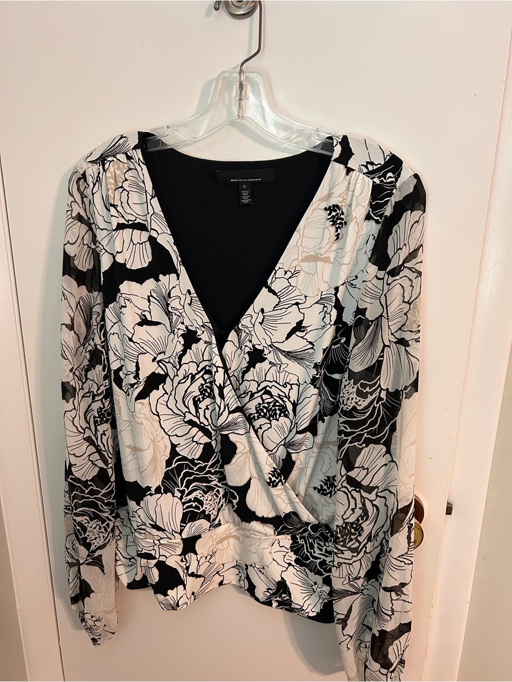 White House Black Market Black Crewneck Top